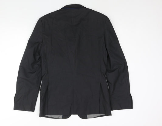 Burton Mens Grey Polyester Jacket Suit Jacket Size 36 Regular