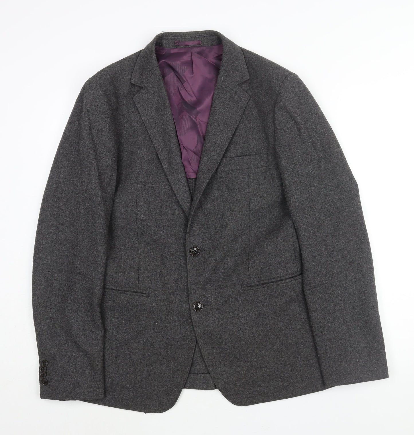 Duchamp Mens Grey Wool Jacket Suit Jacket Size 40 Regular