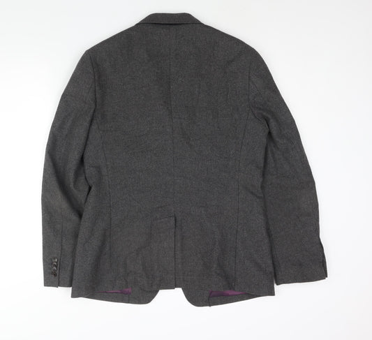 Duchamp Mens Grey Wool Jacket Suit Jacket Size 40 Regular