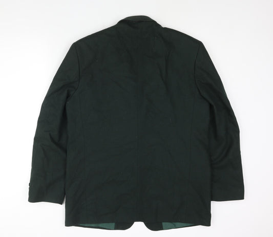 Burton Mens Green Wool Jacket Suit Jacket Size 40 Regular
