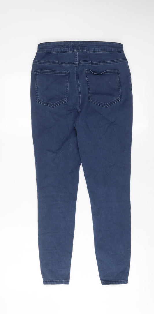 TU Womens Blue Cotton Skinny Jeans Size 12 L27 in Regular Zip
