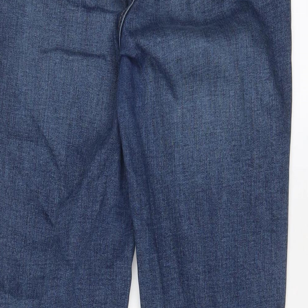 Marks and Spencer Womens Blue Cotton Skinny Jeans Size 12 L29 in Regular Zip