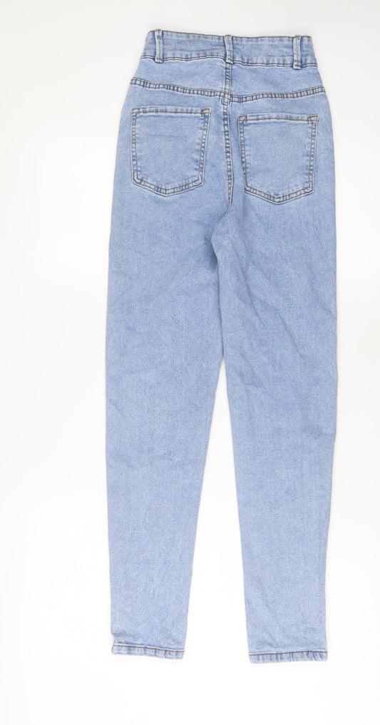 Denim & Co. Womens Blue Cotton Skinny Jeans Size 6 L28 in Regular Zip