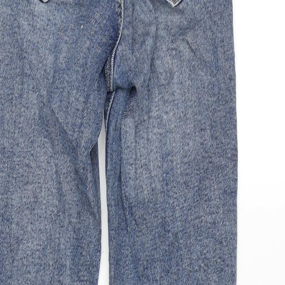 Stradivarious Womens Blue Cotton Blend Straight Jeans Size 4 L26 in Regular Zip