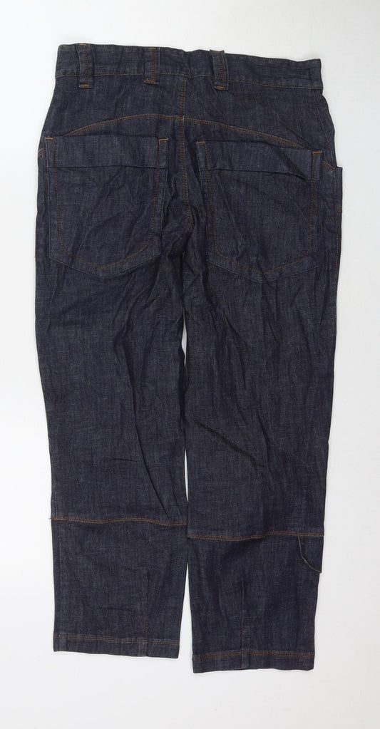 Lady Captain Womens Blue Cotton Straight Jeans Size 10 L24 in Regular Zip