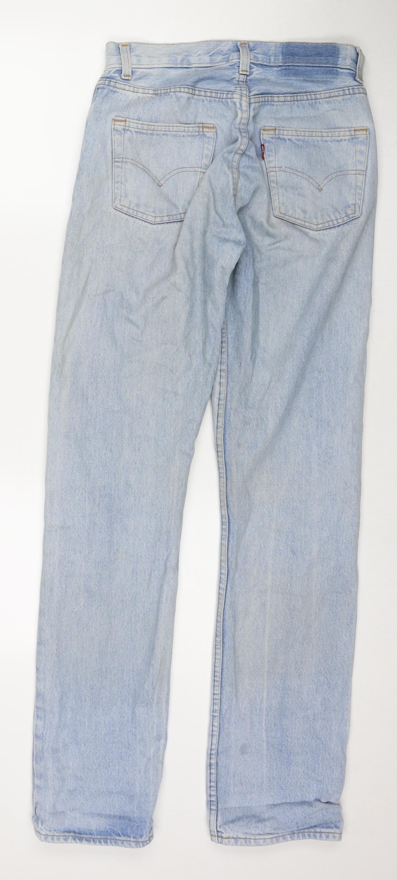 Levi's Womens Blue Polyester Blend Straight Jeans Size 28 in L32 in Regular Zip