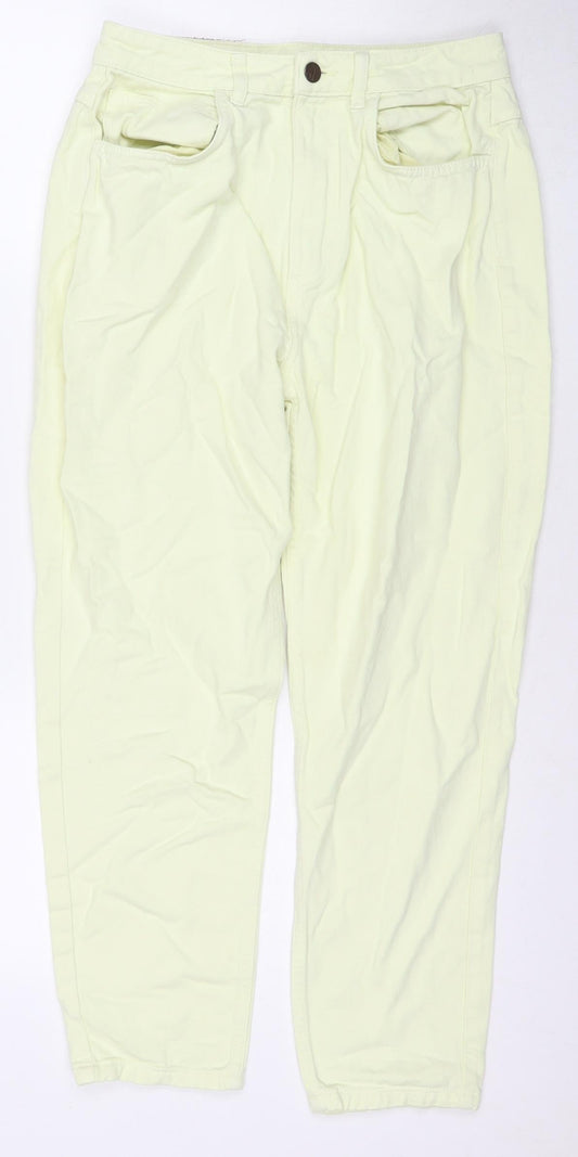 Reclaimed Vintage Womens Yellow Cotton Straight Jeans Size 28 L24 in Regular Zip