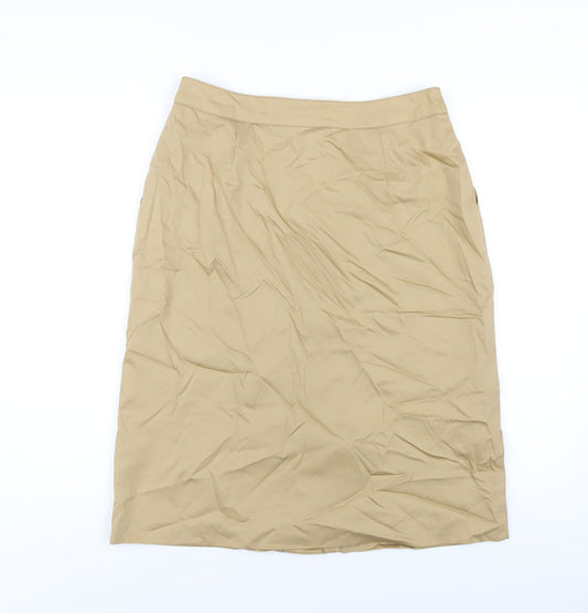 Betty Barclay Womens Beige Cotton A-Line Skirt Size 14 Zip