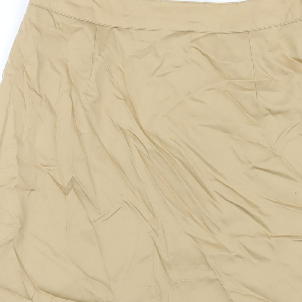 Betty Barclay Womens Beige Cotton A-Line Skirt Size 14 Zip