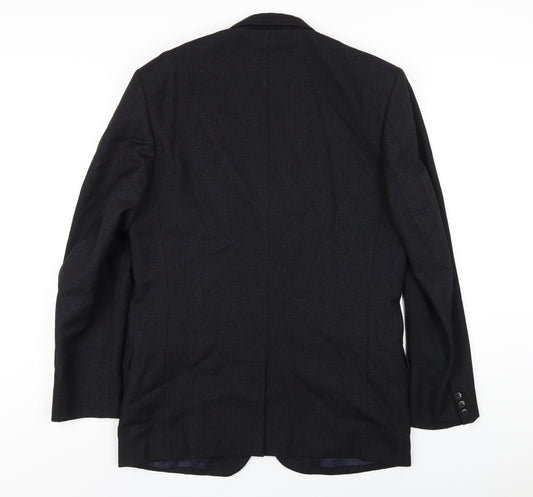 Burton Mens Blue Wool Jacket Blazer Size 40 Regular