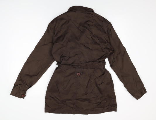 Miss Selfridge Womens Brown Overcoat Coat Size 10 Button
