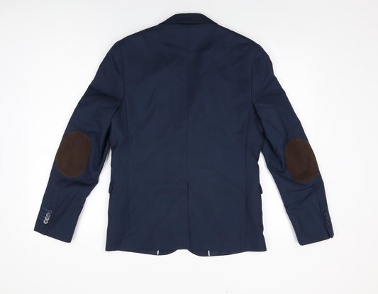 Outfitters Nation Mens Blue Polyester Jacket Suit Jacket Size S Regular