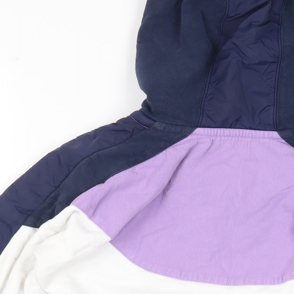 Jack Wills Womens White Colourblock Cotton Pullover Hoodie Size 4 Zip - Logo