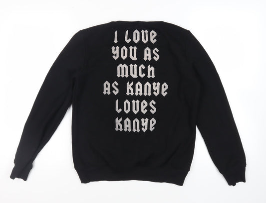 Rock Angel Womens Black Polyester Pullover Sweatshirt Size L Pullover - Kanye