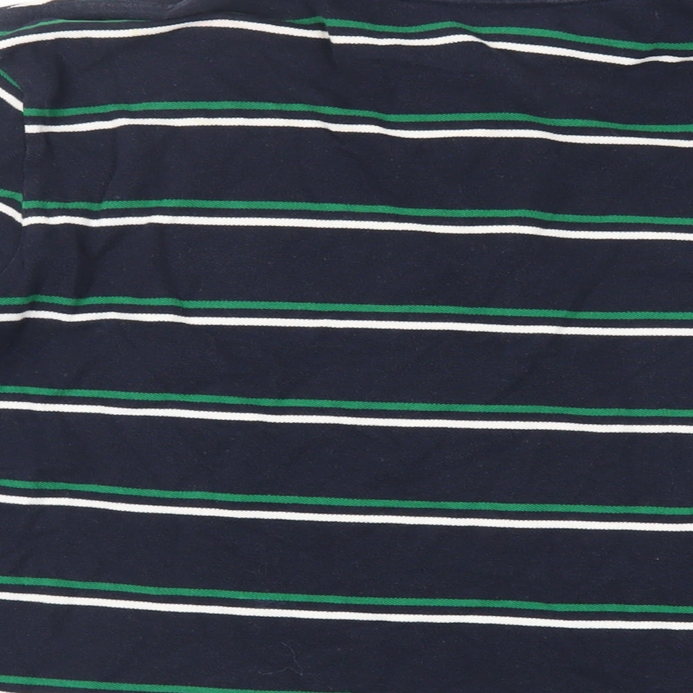 US Polo Assn. Womens Blue Striped Cotton Basic Polo Size L Collared - Logo