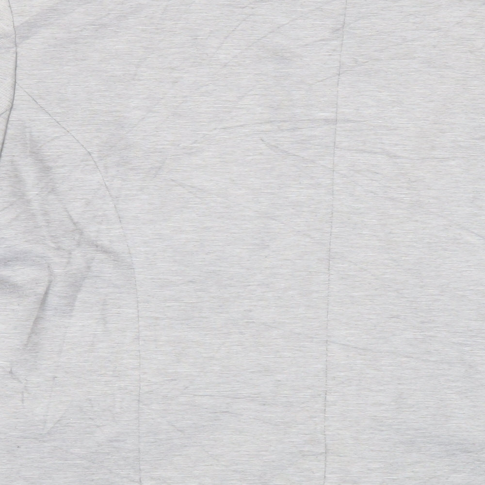 Brand and care label for Miss Selfridge women’s grey jacket blazer, size UK 14, - open