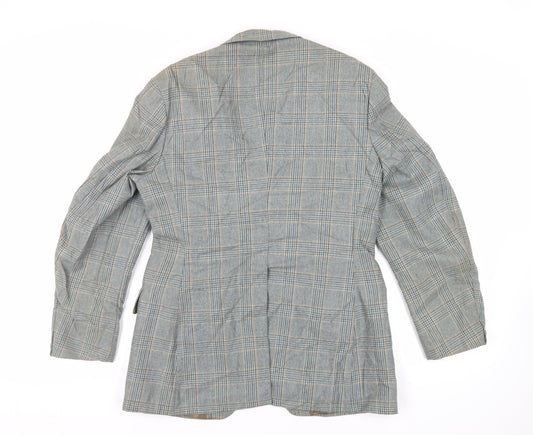 Yorkers Mens Green Plaid Wool Jacket Blazer Size 38 Regular - Vintage