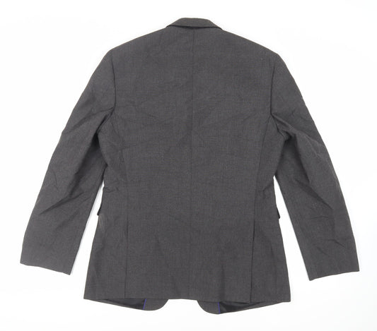 Burton Mens Grey Polyester Jacket Suit Jacket Size 40 Regular