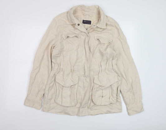 Marks & Spencer Womens Beige Jacket Size 10 Snap