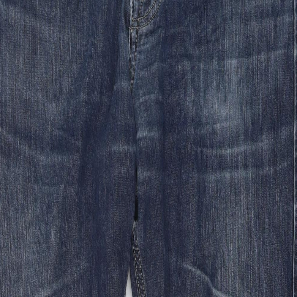 Boss Mens Blue Cotton Straight Jeans Size 32 in L32 in Regular Button