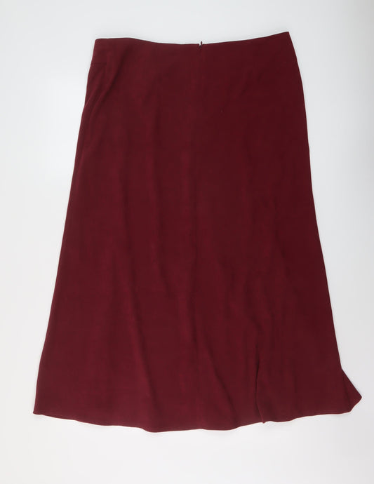 essence Womens Red Polyester A-Line Skirt Size 18 Zip