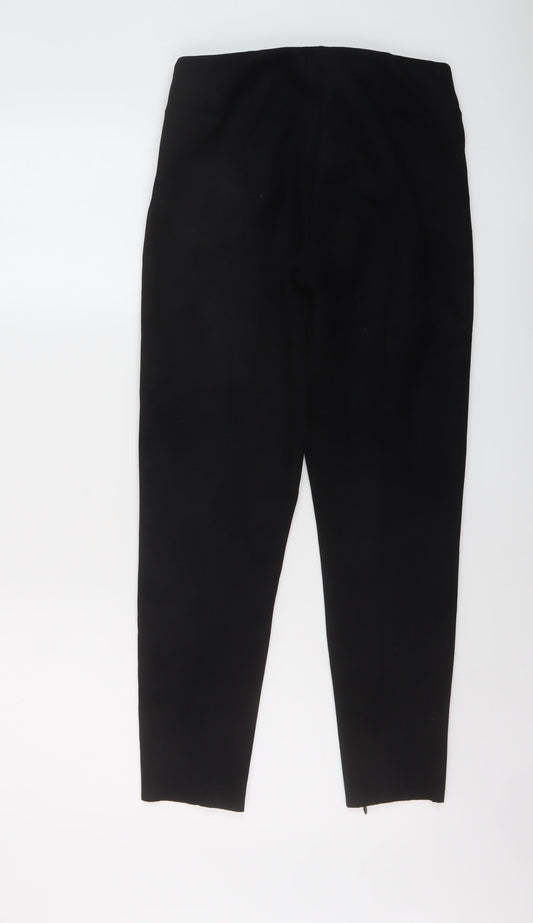 Zara Womens Black Polyester Trousers Size M L26 in Regular Zip