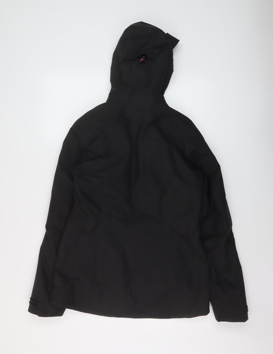 DECATHLON Womens Black Rain Coat Coat Size XS Zip