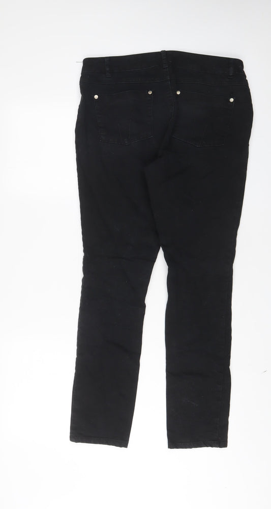 Red Herring Womens Black Cotton Skinny Jeans Size 12 L29 in Regular