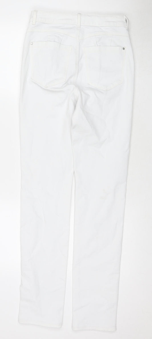 Marks and Spencer Womens White Cotton Skinny Jeans Size 8 L31 in Regular Zip