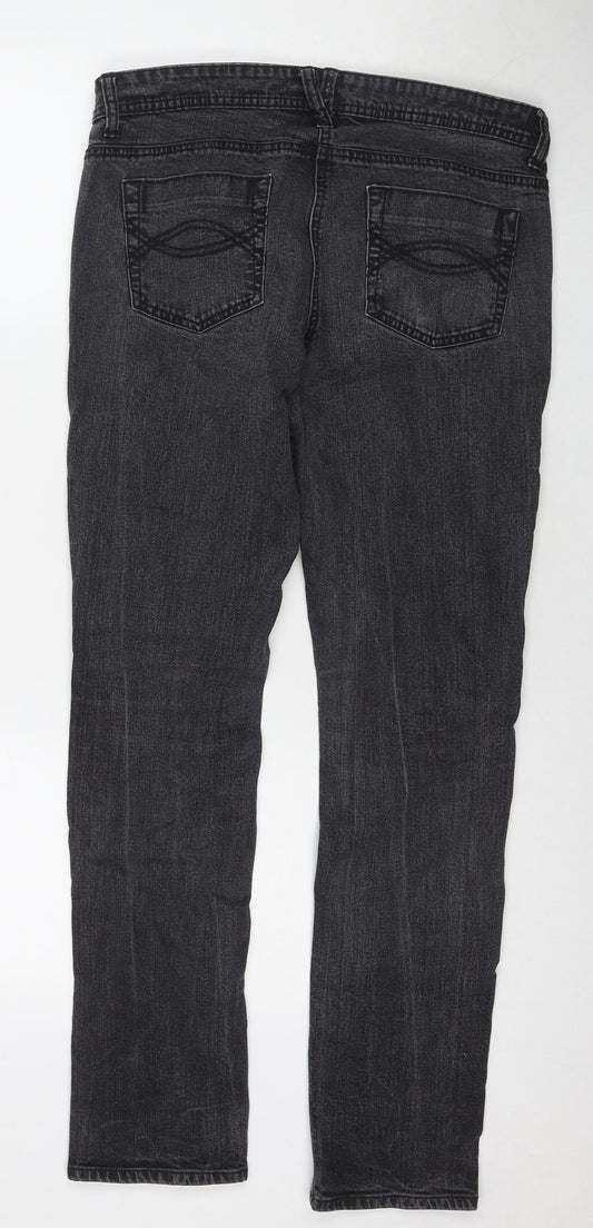 Marks and Spencer Womens Black Cotton Skinny Jeans Size 12 L29 in Regular Zip
