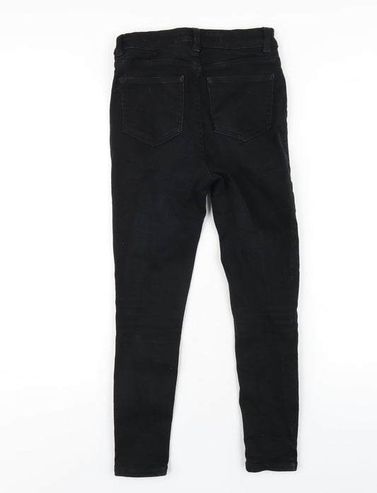 New Look Womens Black Cotton Skinny Jeans Size 8 L24 in Regular Zip