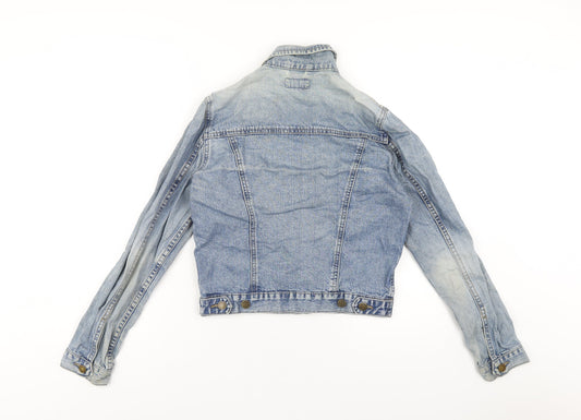 Moto Womens Blue Jacket Size 10 Button