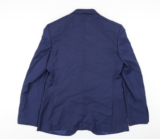 Marks and Spencer Mens Blue Polyester Jacket Blazer Size 42 Regular