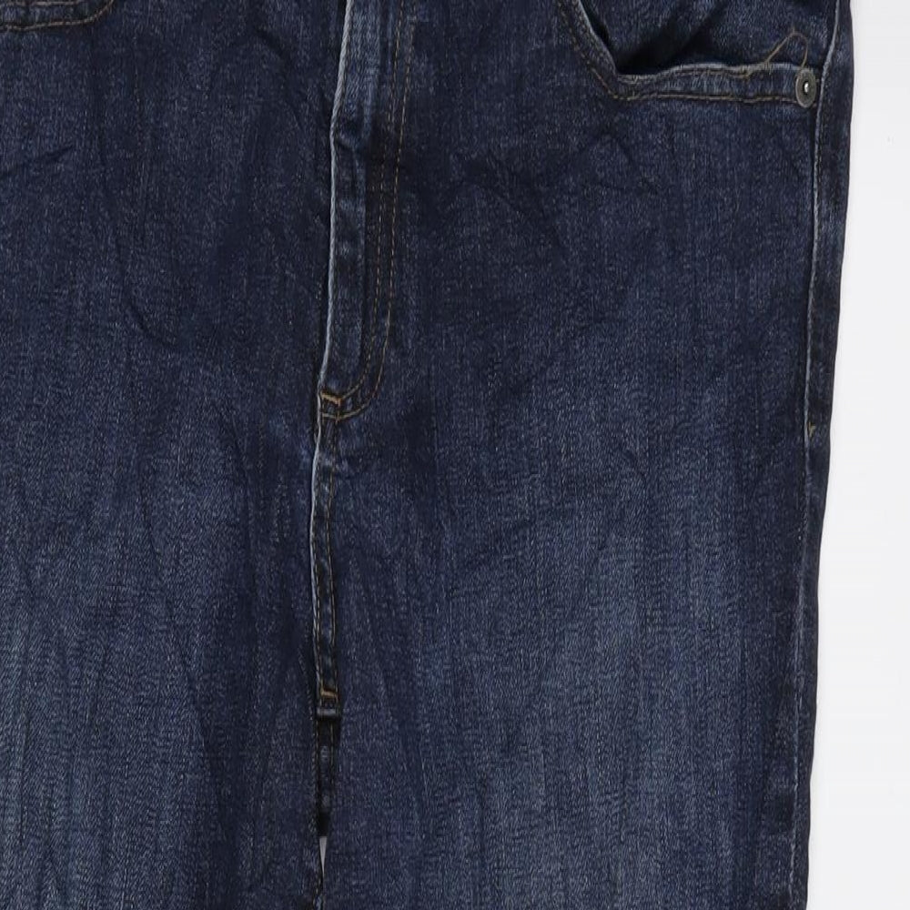 Gap 1969 Womens Blue Cotton Blend Straight Jeans Size 34 in L28.5 in Regular Zip