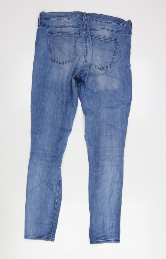 Gap 1969 Womens Blue Cotton Blend Tapered Jeans Size 30 in L28 in Regular Zip