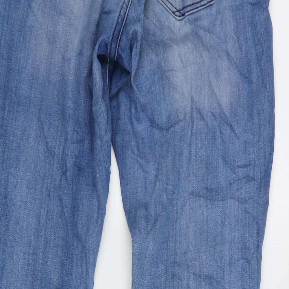 Gap 1969 Womens Blue Cotton Blend Tapered Jeans Size 30 in L28 in Regular Zip
