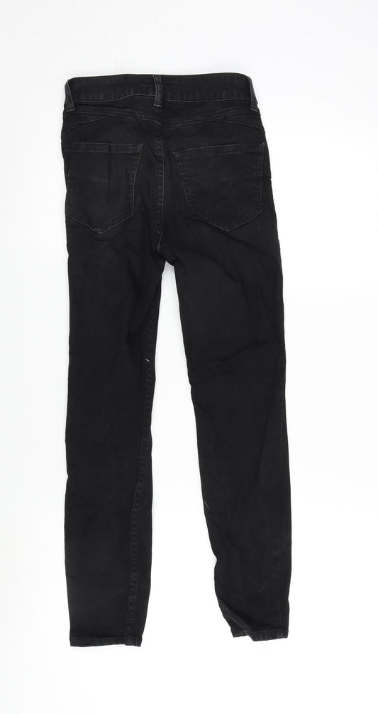 New Look Womens Grey Cotton Blend Tapered Jeans Size 6 L24 in Regular Zip
