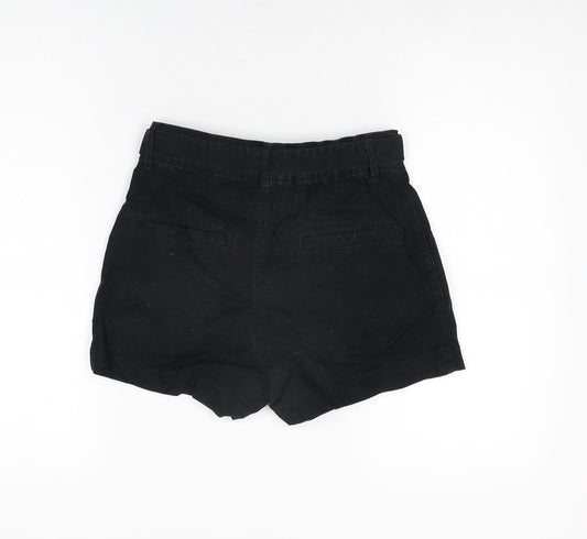 Hollister Womens Black Cotton Mom Shorts Size S L3 in Regular Zip