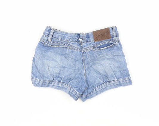 Vertbaudet Girls Blue Cotton Hot Pants Shorts Size 6 Years Regular Zip - Pockets