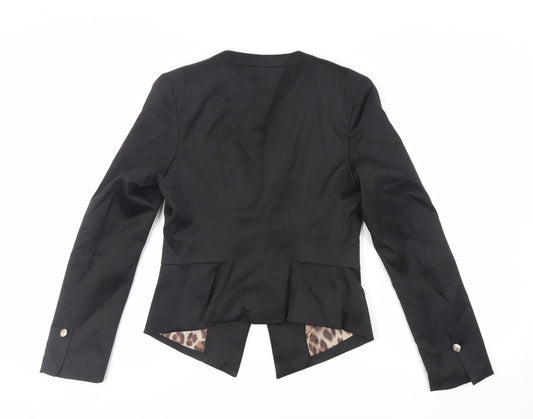 Attentif Womens Black Jacket Blazer Size 10 Button