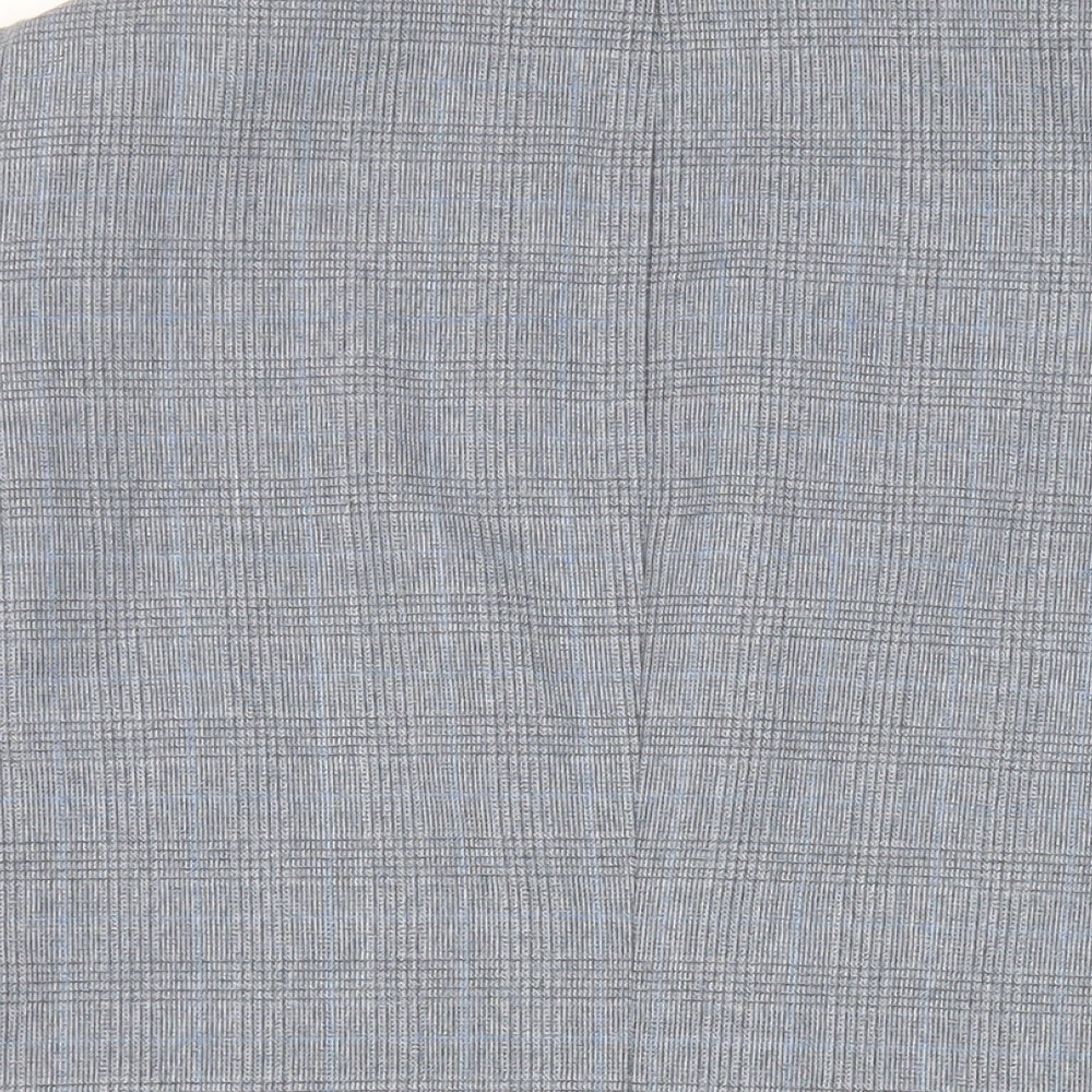 Marks and Spencer Mens Grey Plaid Polyester Jacket Suit Jacket Size 42 Regular
