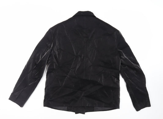 Nasty Gal Womens Black Jacket Blazer Size 12 Button