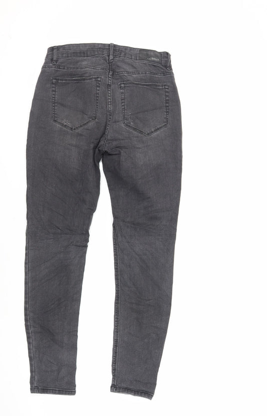 Pull&Bear Womens Grey Cotton Skinny Jeans Size 10 L28 in Regular Zip