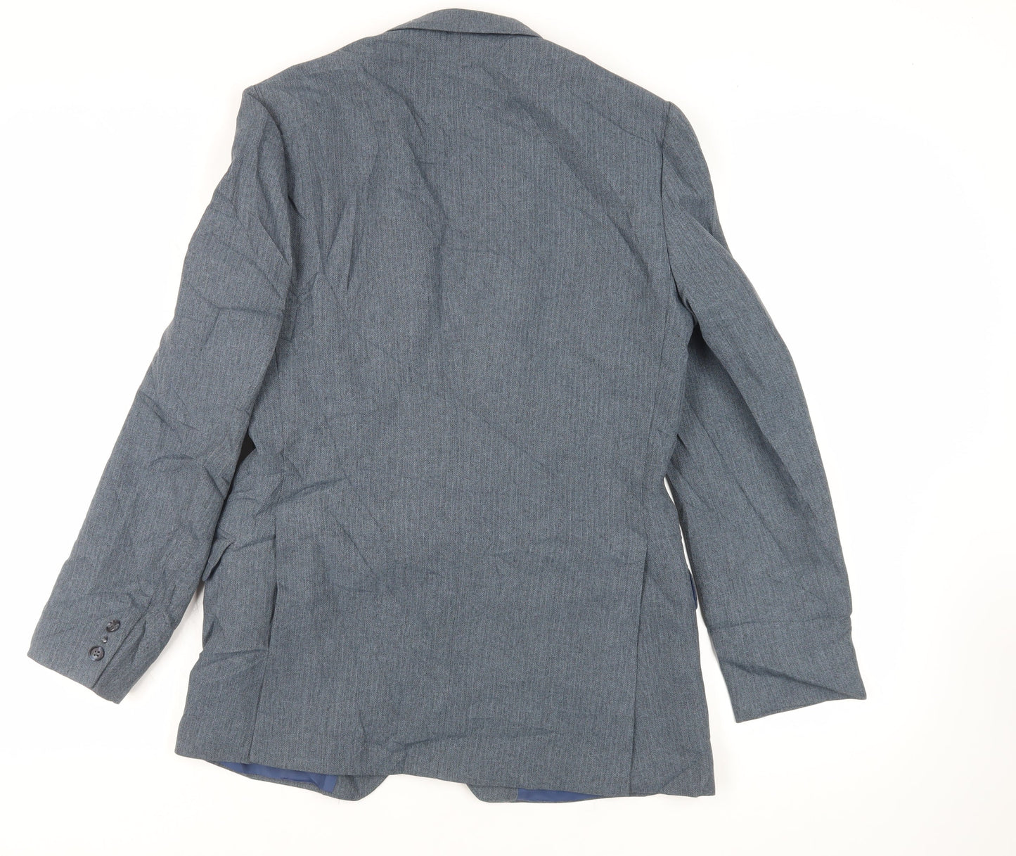 Harbarry of England Mens Blue Polyester Jacket Suit Jacket Size 38 Regular