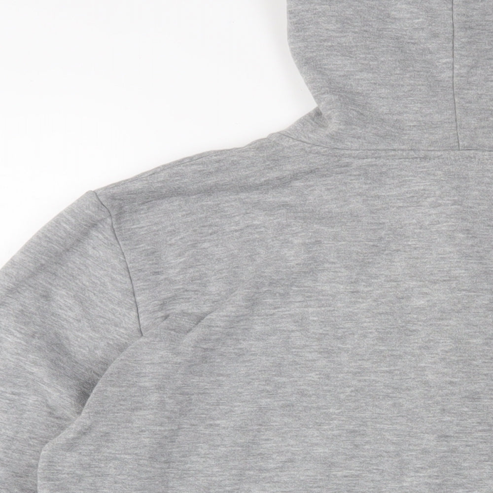 Brand and care label for Originals men’s grey camel pullover hoodie, size L