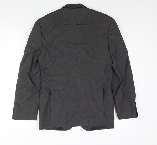 Burton Mens Grey Polyester Jacket Suit Jacket Size 36 Regular