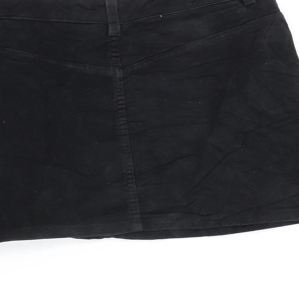 Pringle Womens Black Cotton Mini Skirt Size 10 Zip