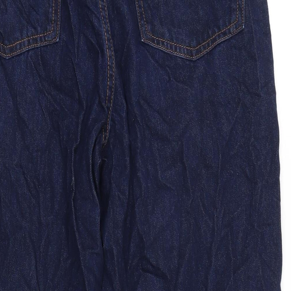 MNG Womens Blue Cotton Straight Jeans Size 12 L27 in Regular Zip