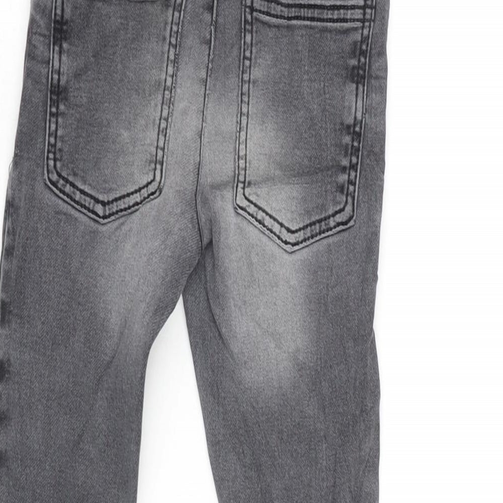 TU Boys Grey Cotton Straight Jeans Size 4 Years Regular Tie - Inside Leg 15in