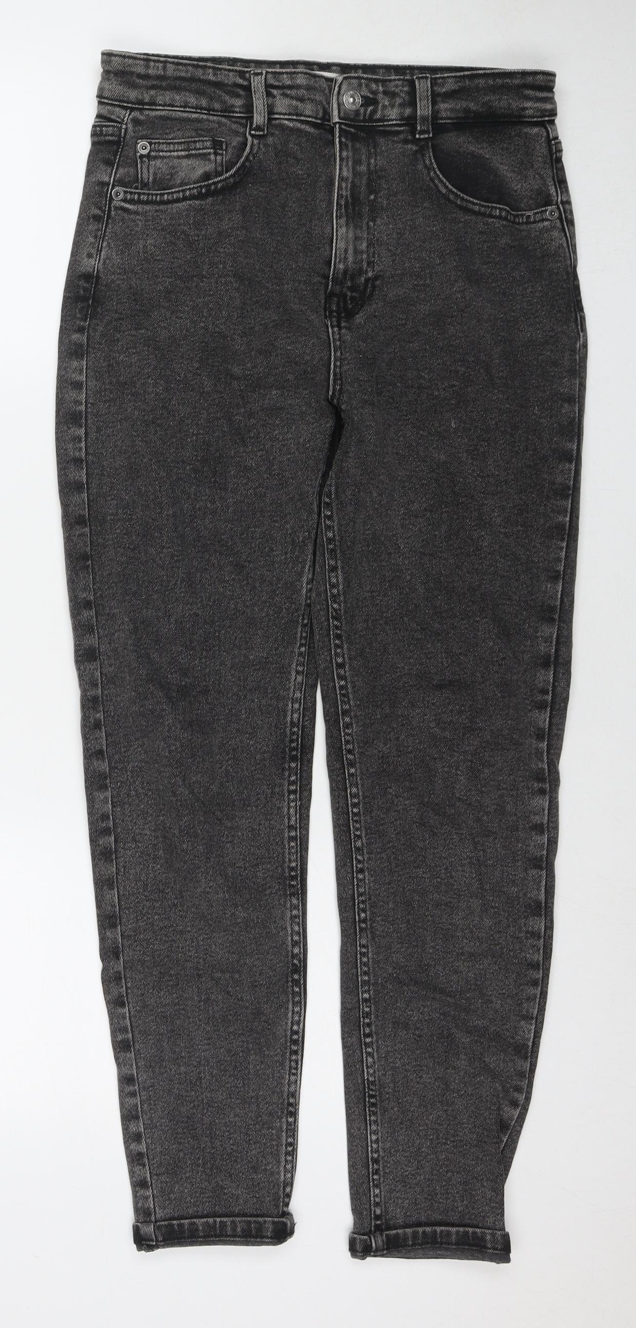 Pull&Bear Womens Grey Cotton Skinny Jeans Size 10 L28 in Regular Zip